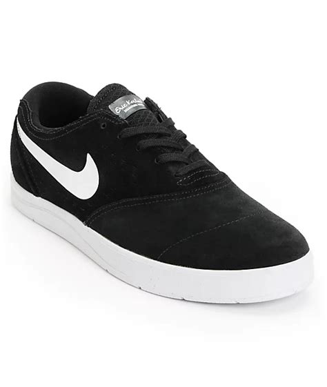 Nike Sb Eric Koston 2 Lunarlon Black And White Suede Skate Shoes Zumiez