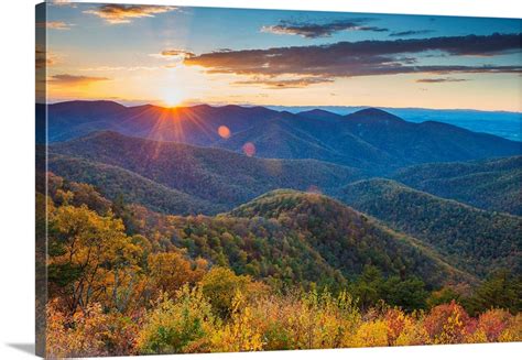 Autumn Sunset Blue Ridge Mountains Shenandoah National Park Virginia