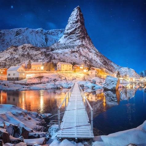 Winter In Reine Village Lofoten Norway 💙💙💙 Picture By Danielkordan