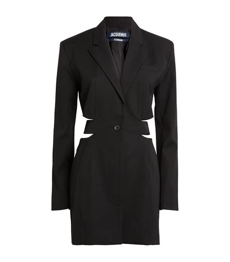 womens jacquemus black linen blend bari blazer dress harrods uk