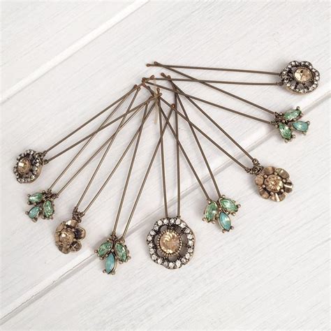 Vintage Hair Pins Set Of 9 Vintage Inspired Hair Pins For Etsy