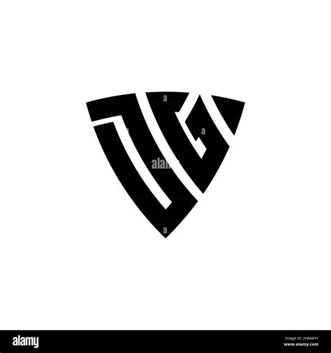 Letra Del Logotipo De Dg Monograma Con Diseño De Forma De Escudo Triangular Aislado Sobre Fondo