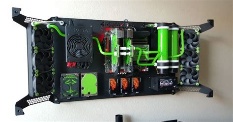 Dual Liquid Water Cooled Wall Mounted Computer The Ojays Rigs And Loops