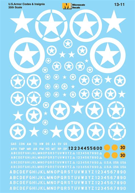 Microscale Decals 135th Scale Armor United States Armor Codes And