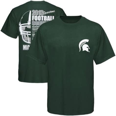 Michigan State Spartans 2013 Football Schedule T Shirt Green
