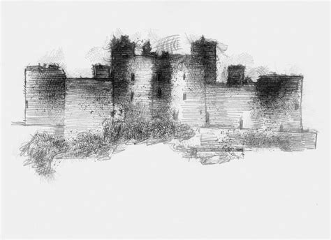 Welsh Castle Seanbriggs Welsh Castles Castle Sketch Architecture Art
