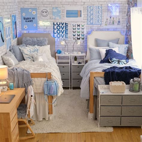Blue Angel Room Dorm Room Designs College Dorm Room Decor Dorm Room