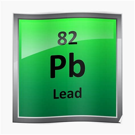 Lead Periodic Table Element Symbol Poster For Sale By Sciencenotes
