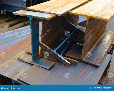 Steel I Beams With Rust On Them Royalty Free Stock Photography