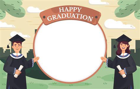 Happy Graduation In The Park Template Concept 2272107 Vector Art At
