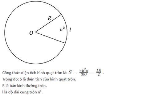 Công thức tính chu vi diện tích hình quạt tròn chính xác