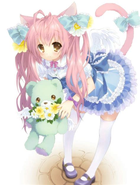 Kawaii Cute Anime Girl Holding Teddy Bear Anime Wallpaper Hd