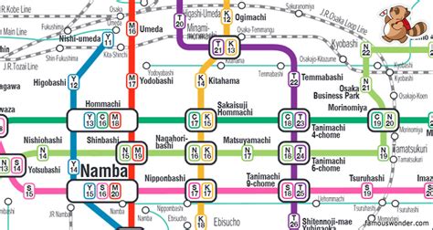แจกฟรี แผนที่รถไฟฟ้าใต้ดินและรถไฟของโอซาก้า Osaka Subway Map