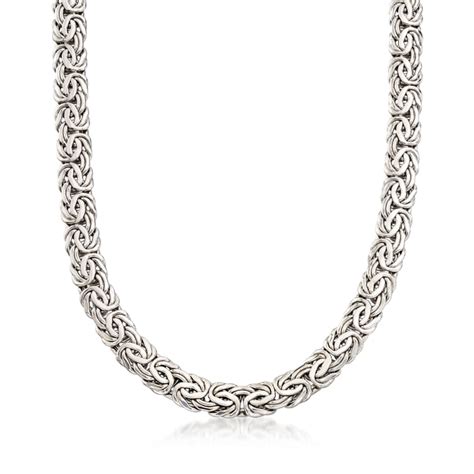 Sterling Silver Byzantine Necklace With Black Onyx Ross Simons