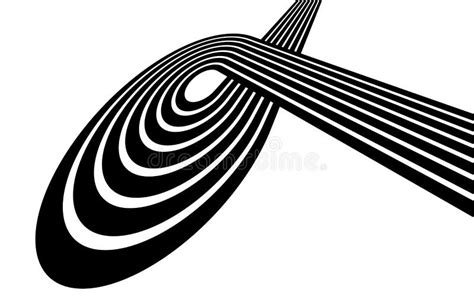 3d Black And White Lines In Perspective With Abstract Vector Background