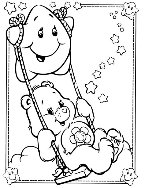 It will be good for the children since they can see what they have colored from the oldest to the newest. care bears coloring page | Bear coloring pages, Coloring ...