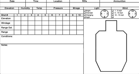 Data Book Sniper Range Card Printable Sketch Coloring Page