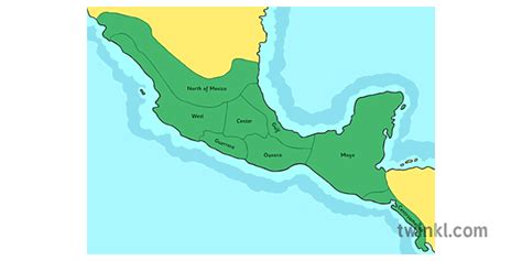 Map Of Mesoamerica With The Borders Marked