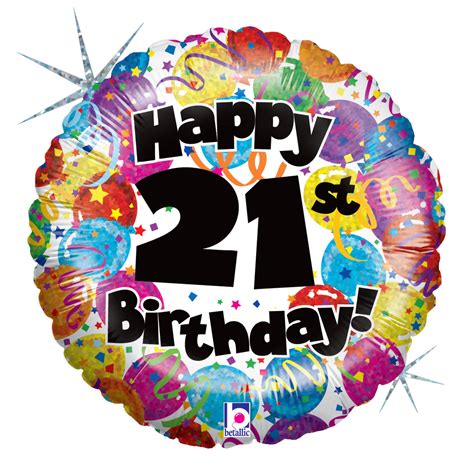 Happy 21st Birthday 18 Foil Helium Balloon