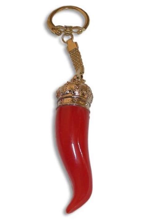 Italian Red Horn Cornicello Keychain Amulet Italy Evil Eye
