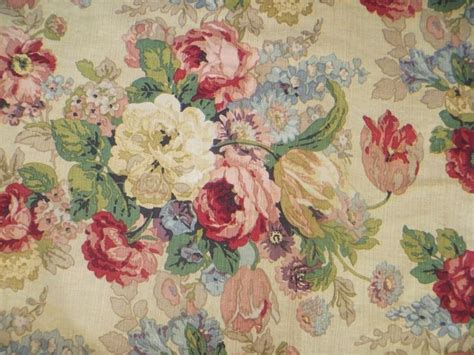 Vintage 40s Big Cabbage Rose Peony Floral Print Shabby Chic Upholstery