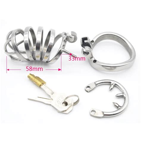 Chaste Bird Male Stainless Steel Cock Cage With Penis Barbed Ring