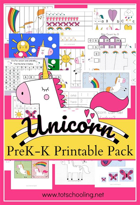 FREE Unicorn Pack for Preschool and Kindergarten | Totschooling