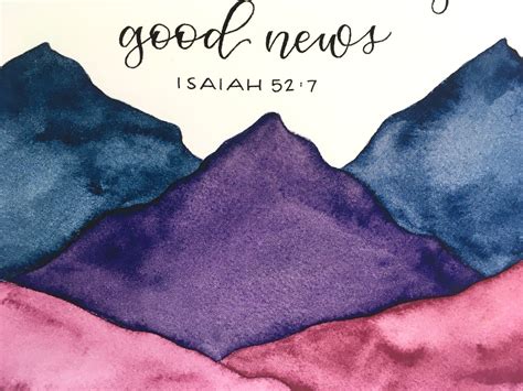 Watercolor Print Mountains Bible Verse Wall Art Etsy