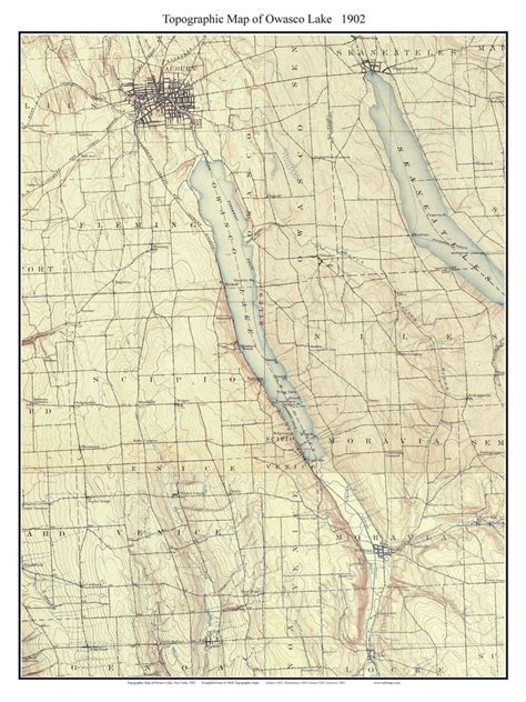 Owasco Lake 1902 Usgs Old Topographic Map Custom Composite Reprint New