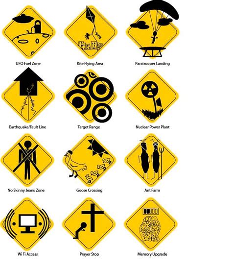 Street Sign Yellow Diamond Shape Funny Street Signs Road Signs