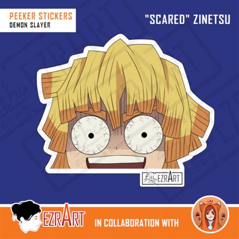 Scared Zinetsu Demon Slayer Peeker Sticker Ezra Art