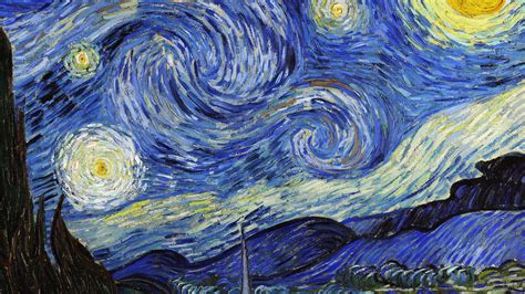 Aj42 Vincent Van Gogh Starry Night Classic Painting Art Illust
