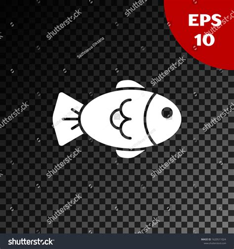 White Fish Icon Isolated On Transparent Stock Vector Royalty Free