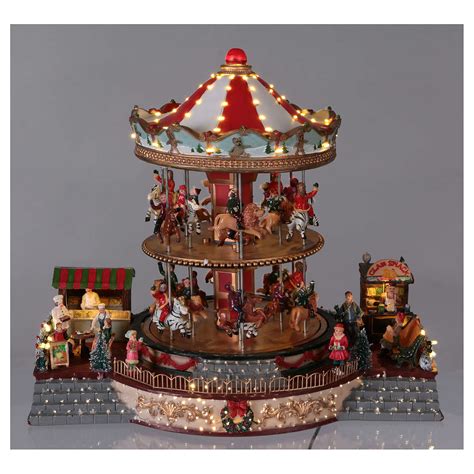 Christmas Decoration With Lights Moving Carousel And Music Online