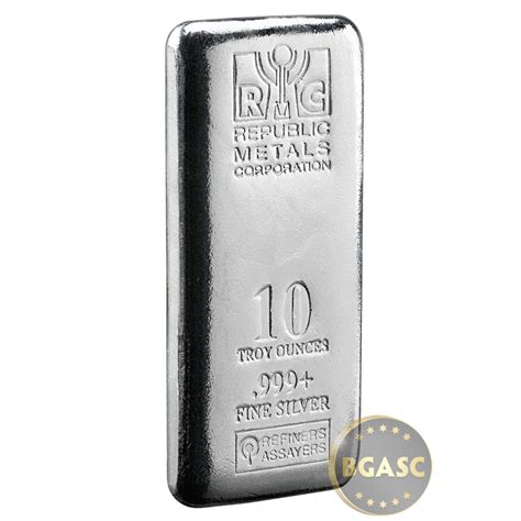 Buy 10 Oz Silver Bars Republic Metals Rmc 999 Fine Cast Bullion Ingot