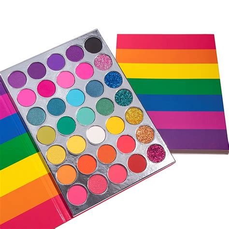 Supply 35 Color Rainbow Neon Eyeshadow Palette Wholesale Factory
