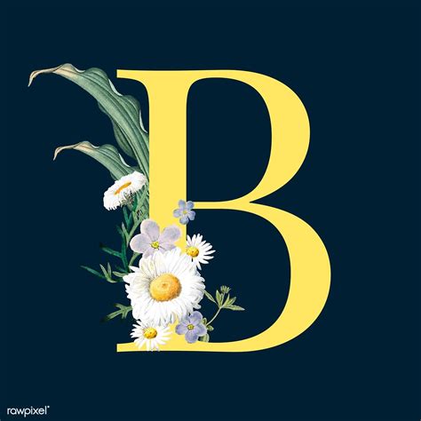 Over 44444 letter b pictures to choose from, with no signup needed. Yellow alphabet B decorated with hand drawn mums and phlox vector ...