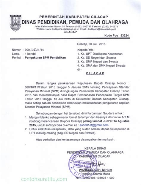 Contoh Balasan Surat Dinas Pemerintahan