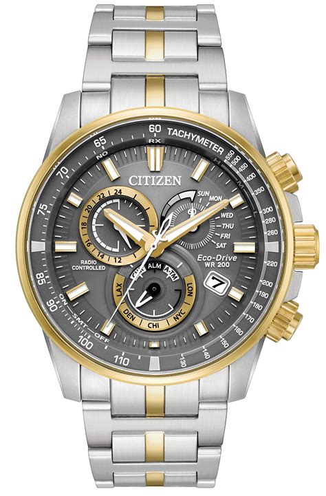Citizen Eco-Drive Two-Tone Chronograph Mens Watch AT4124-51H ...