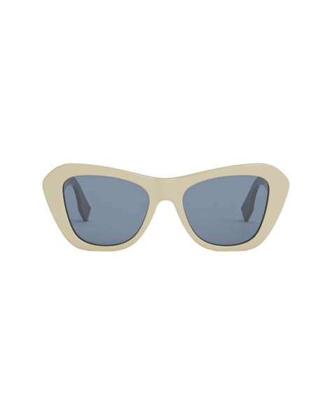 Fendi O Lock 52mm Geometric Sunglasses In Blue Lyst