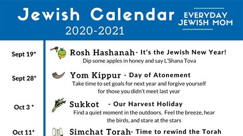 Jewish Calendar 2020 2021 Free Download Everyday Jewish Mom