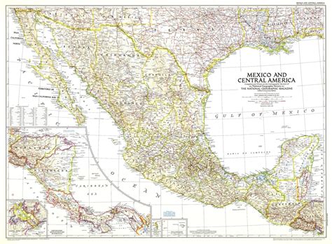 Mexico And Central America Map Published 1953 National Geographic Maps
