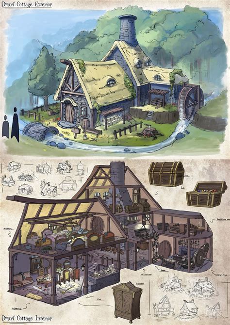 Artstation Dwarf Cottage Kean Wai Yuen Fantasy House Fantasy