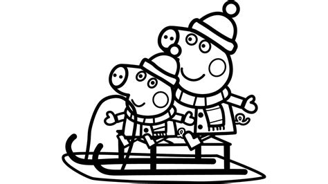 Peppa Pig Christmas Sleigh Colouring | Peppa Pig Coloring Page - YouTube