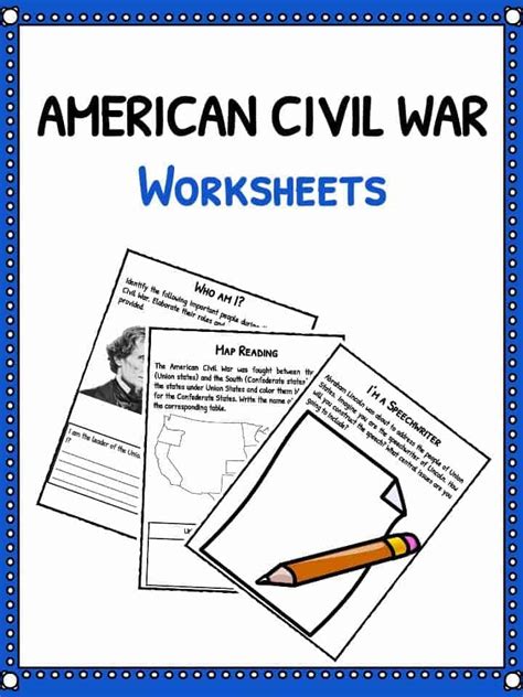 Free Printable Civil War Worksheet