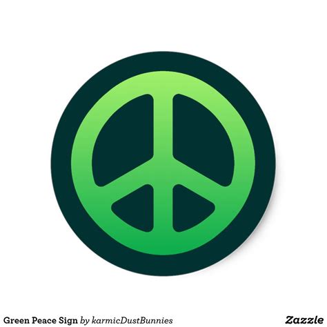 Green Peace Sign Classic Round Sticker Peace Round