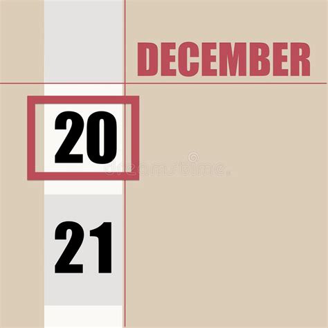 December 20 20th Day Of Month Calendar Datebeige Background With