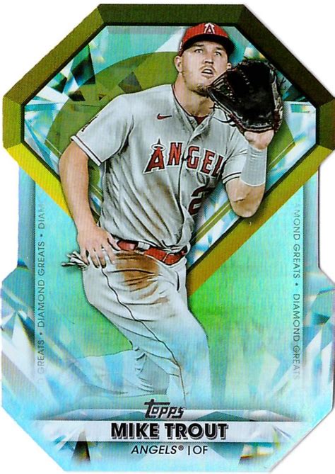 2022 Topps Diamond Greats Die Cuts Dgdc 1 Mike Trout Trading Card