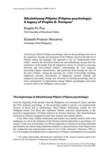 Sikolohiyang Pilipino Filipino Psychology Task Force On