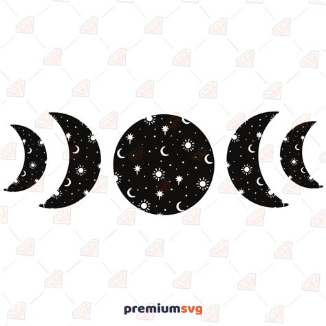 Moon Phases Svg Moon Phases Vector Files Instant Download Premiumsvg